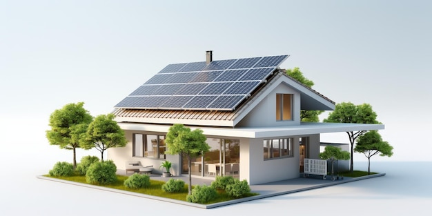 Modern House with Solar Panels