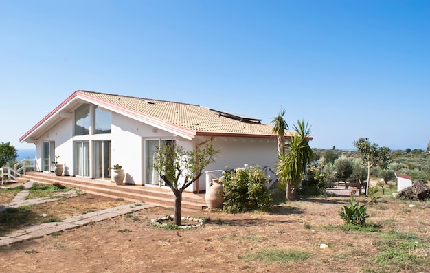 Modern house with trasparent walls