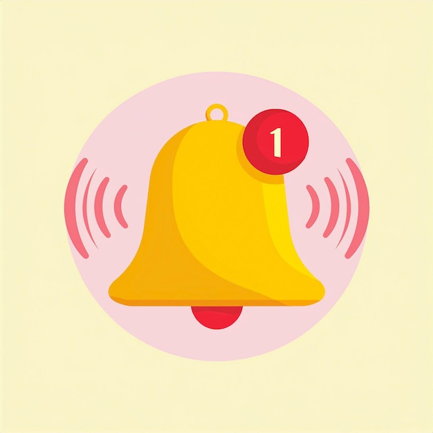 Photo modern icon of a social media notification bell in flat design