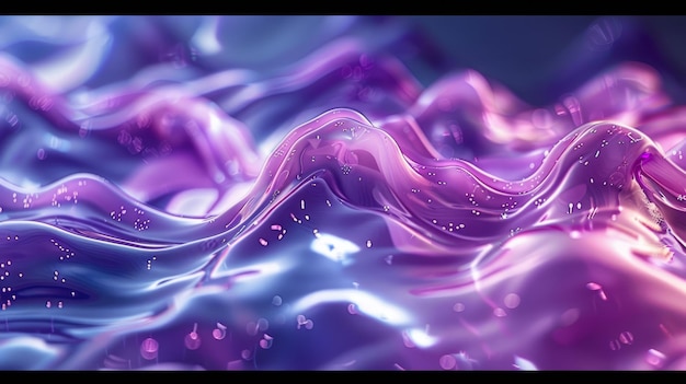 Modern illustration of an abstract floating liquid in violet and turquoise pastel colors