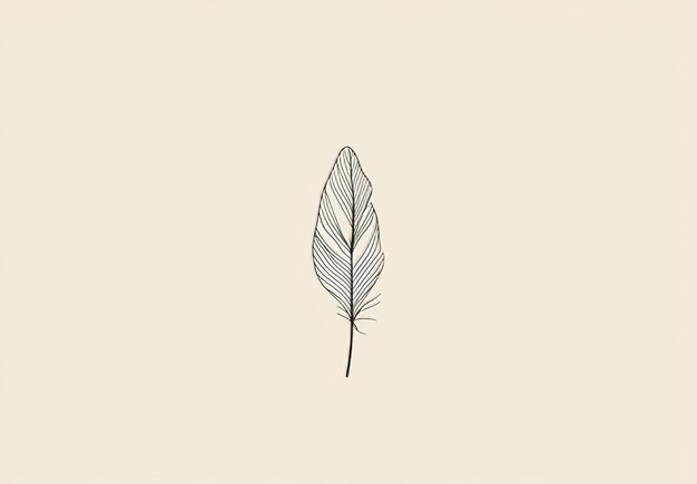 Photo modern illustration of a bird feather in one continuous line premium modern illustration