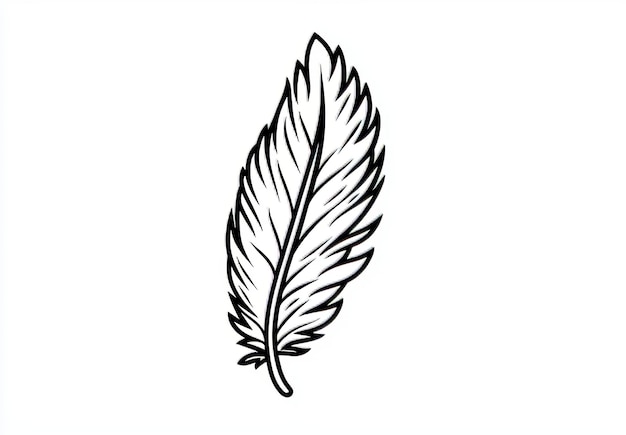 Photo modern illustration featuring a continuous line of feathers this is a high quality illustration