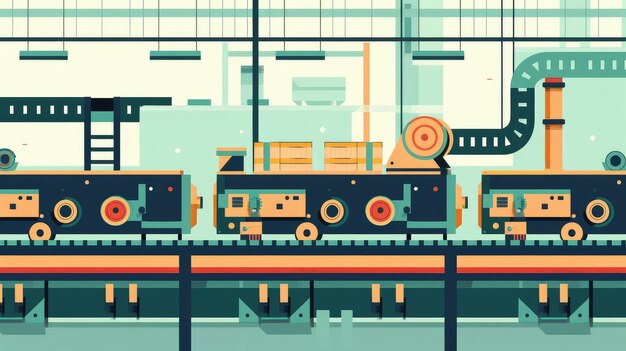 Photo modern industrial assembly line illustration