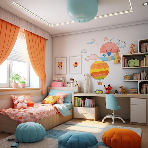 modern interior of children room