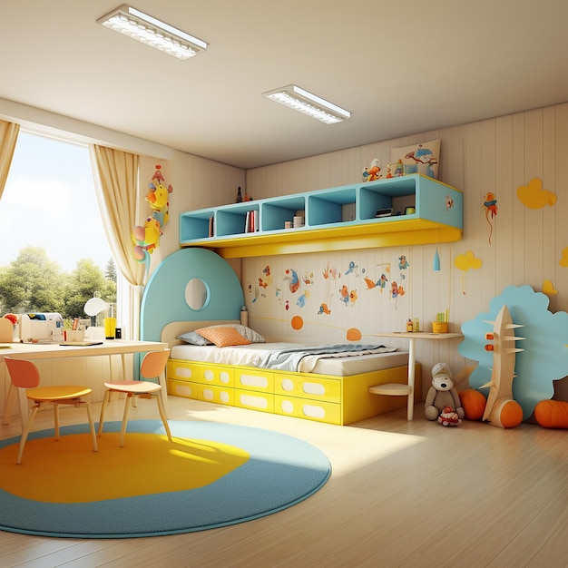 modern interior of children room