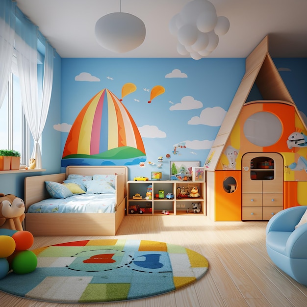 modern interior of children room