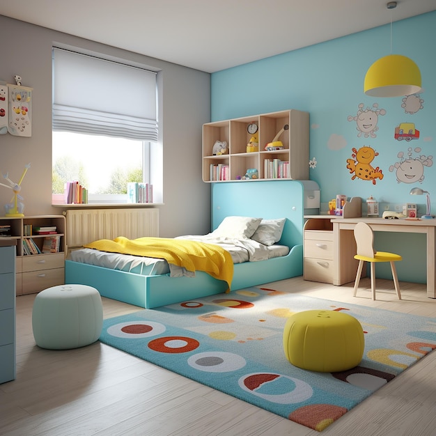 modern interior of children room