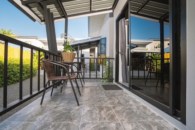 Modern interior design of luxury balcony