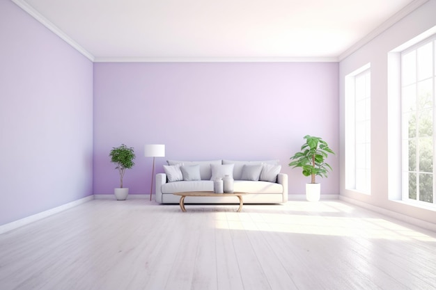 Modern interior purple illustration