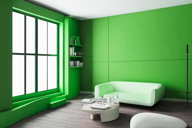 Modern interior room green