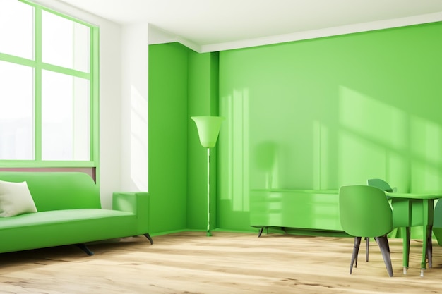 Modern interior room green