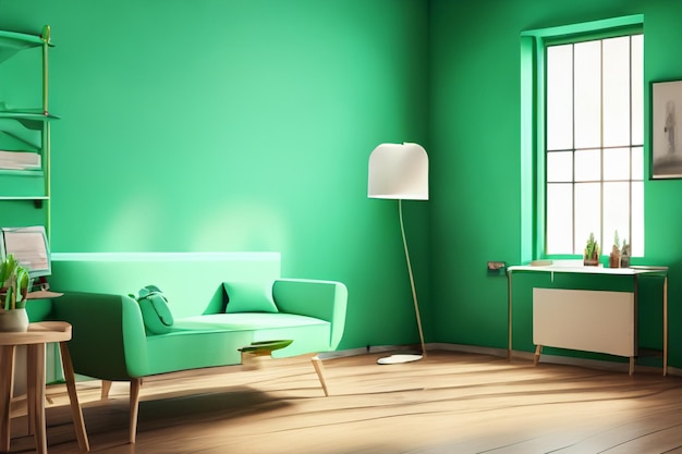 Modern interior room green