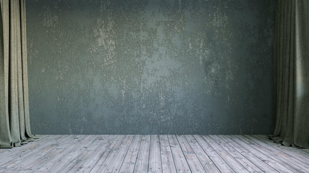 Modern interior of the room Mockup of an empty room Wall and floor 3d rendering