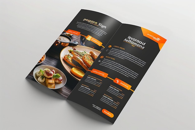 Modern italian restaurant bifold brochure