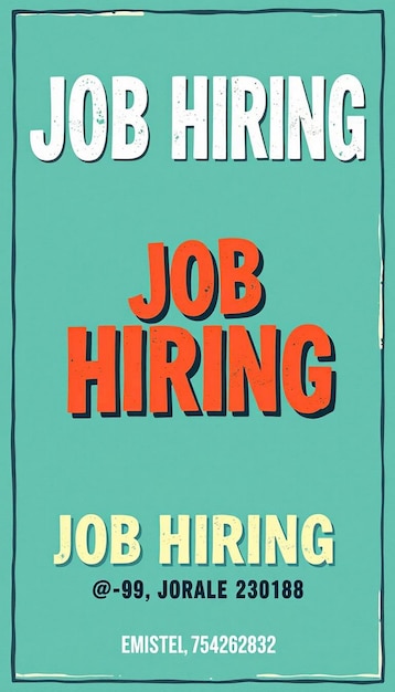 Modern job hiring poster with a minimalist style and a blue color scheme