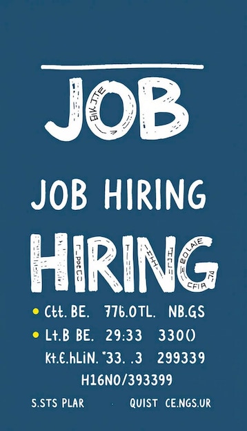 Modern job hiring poster with a minimalist style and a blue color scheme