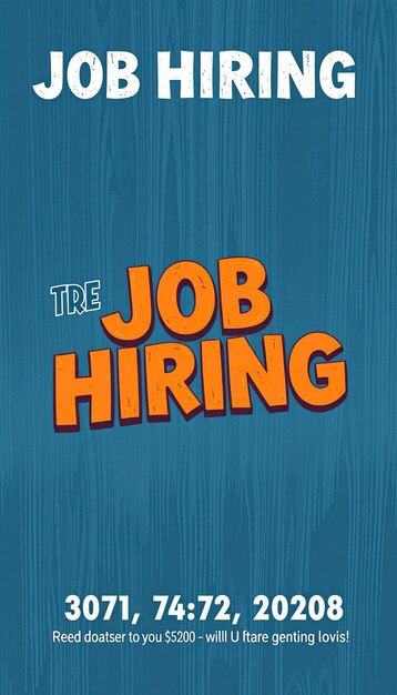 Photo modern job hiring poster with a minimalist style and a blue color scheme