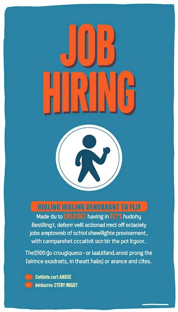 Photo modern job hiring poster with a minimalist style and a blue color scheme