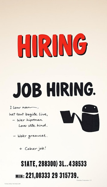 Photo modern job hiring poster with a minimalist style and a blue color scheme