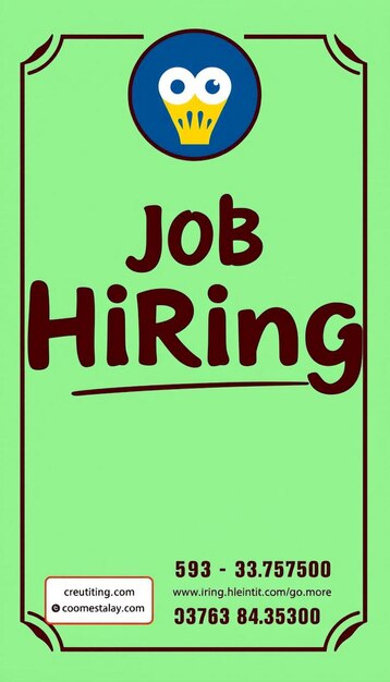 Photo modern job hiring poster with a minimalist style and a blue color scheme