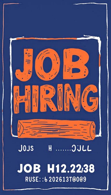 Modern job hiring poster with a minimalist style and a blue color scheme