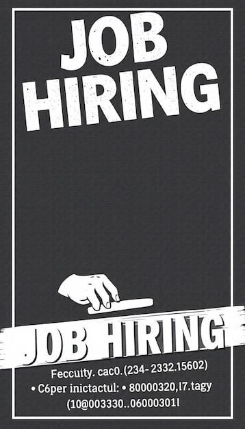 Photo modern job hiring poster with a minimalist style and a blue color scheme