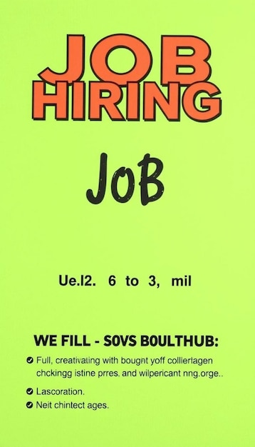 Photo modern job hiring poster with a minimalist style and a blue color scheme