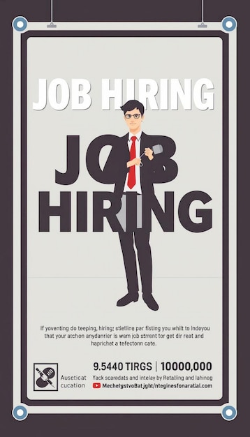 Photo modern job hiring poster with a minimalist style and a blue color scheme