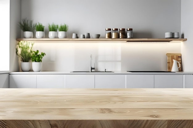 Modern kitchen counter with clean design