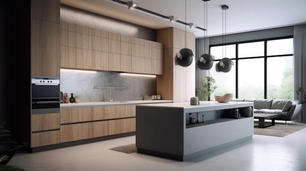 Modern kitchen interior Generative AI