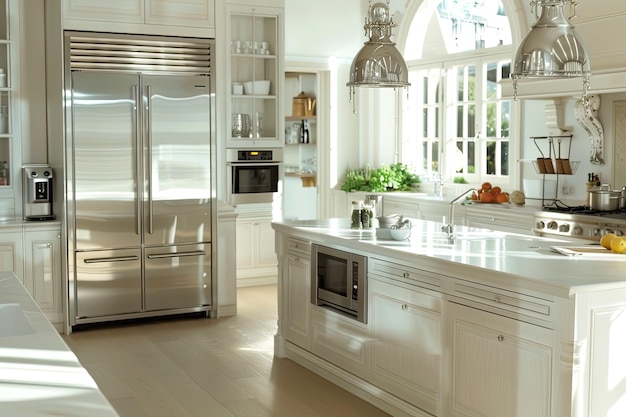 Modern kitchen with island hardwood