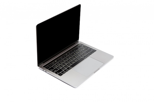 Modern laptop computer isolated on white