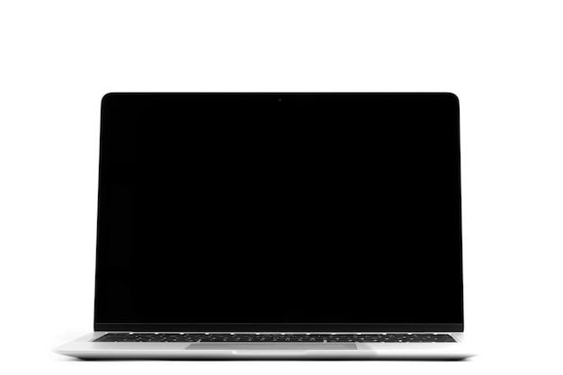 Modern laptop isolated on white with shadow