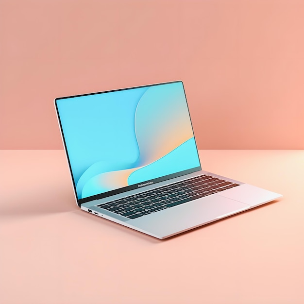 Modern Laptop Mockup Trendy Background Realistic and HighQuality Design for Marketing Success