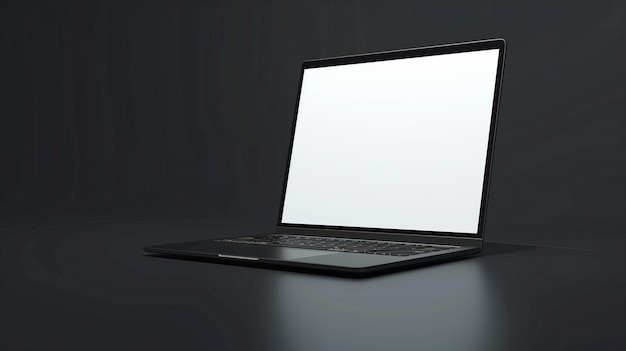 Photo modern laptop screen mockup displayed on a dark background for design presentation