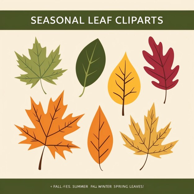 Photo modern leaf clipart with stylish and simple designs