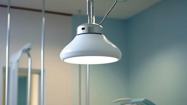 Modern led lamp in the dentists clinic Dental work in clinic Operation tooth replace Generative AI