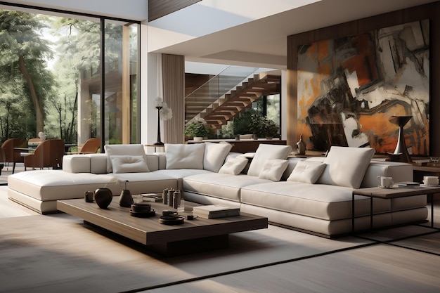 Modern Living Room Design Elegant Home Decor Generative AI