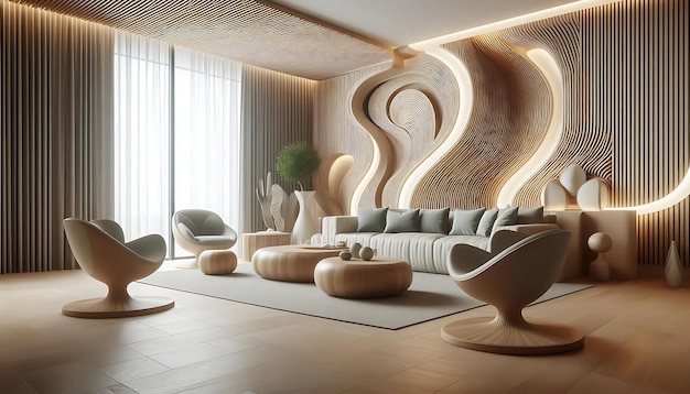 Modern Living Room Design WaveInspired Furniture for a Coordinated Look