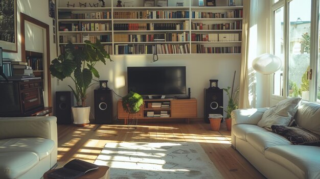 Modern Living Room With Furniture and Flat Screen TV