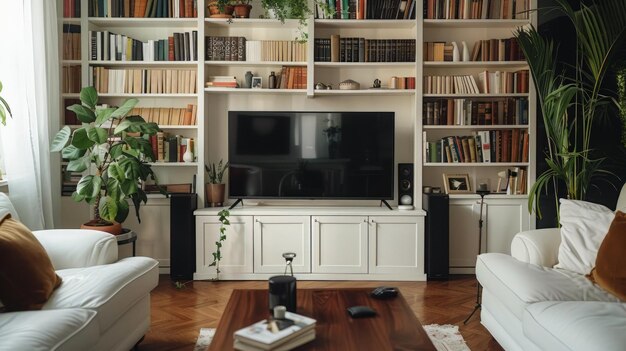 Modern Living Room With Furniture and Flat Screen TV