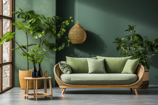 modern living room with plant