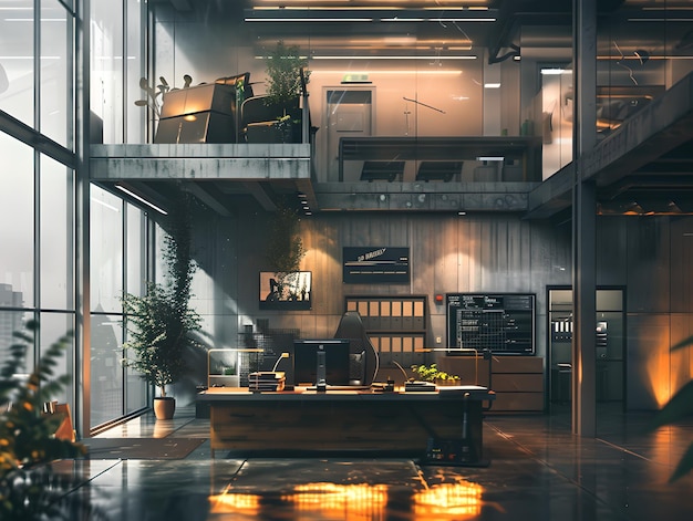 Modern loft apartment interior with warm lighting Urban chic kitchen and living area Cozy stylish home ambiance Perfect for contemporary lifestyles Generative AI