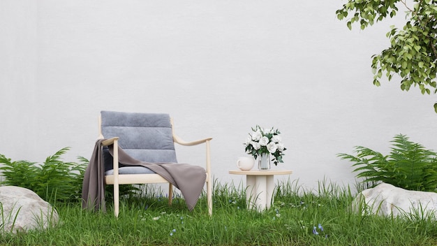 Modern loft style lawn for sitting and drinking coffee