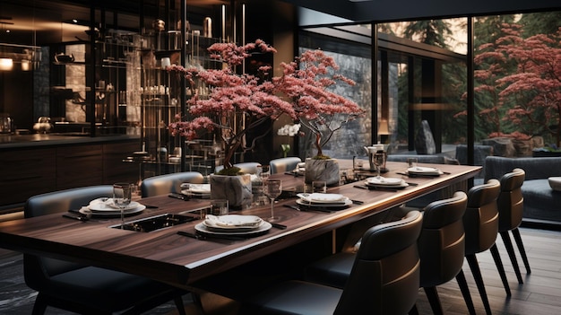 Modern luxury authentic dining room interior design