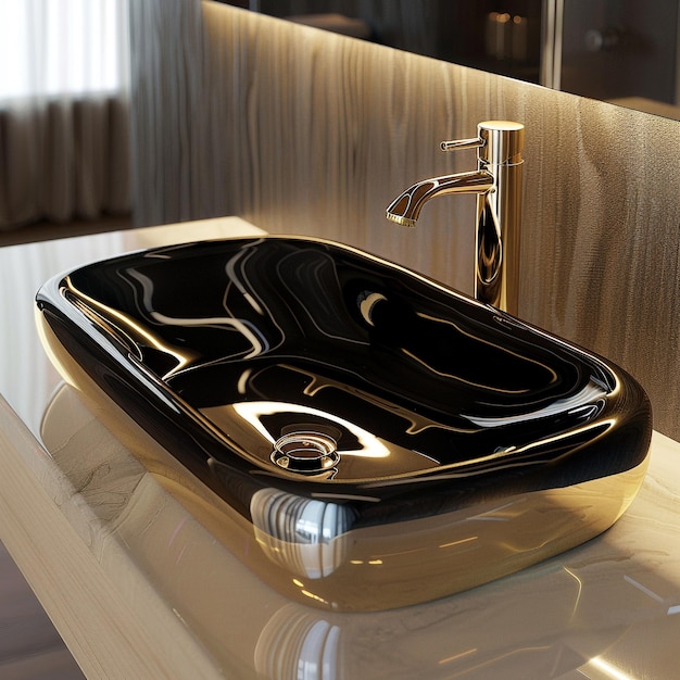 A modern luxury basin or sink with elegant background