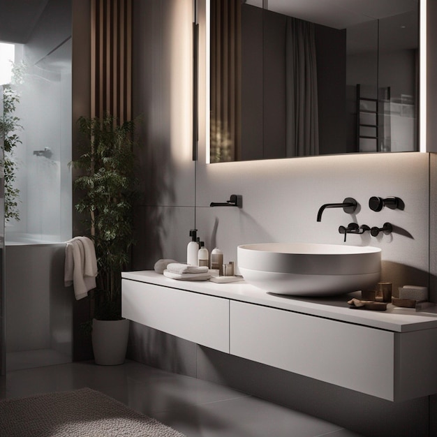 A modern and luxury bathroom