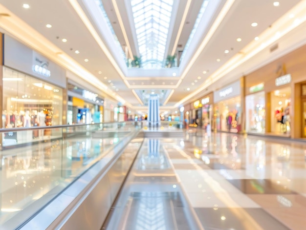 Modern luxury blurred shopping mall interior with no people advertising background wallpaper