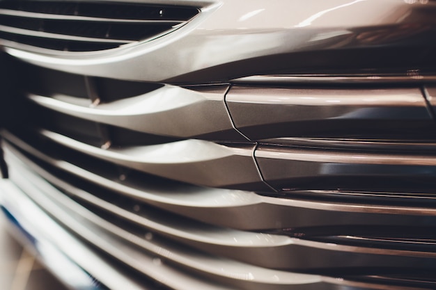 Modern luxury car close-up grille