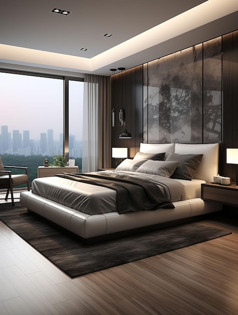 modern luxury cozy bedroom UHD Wallpaper